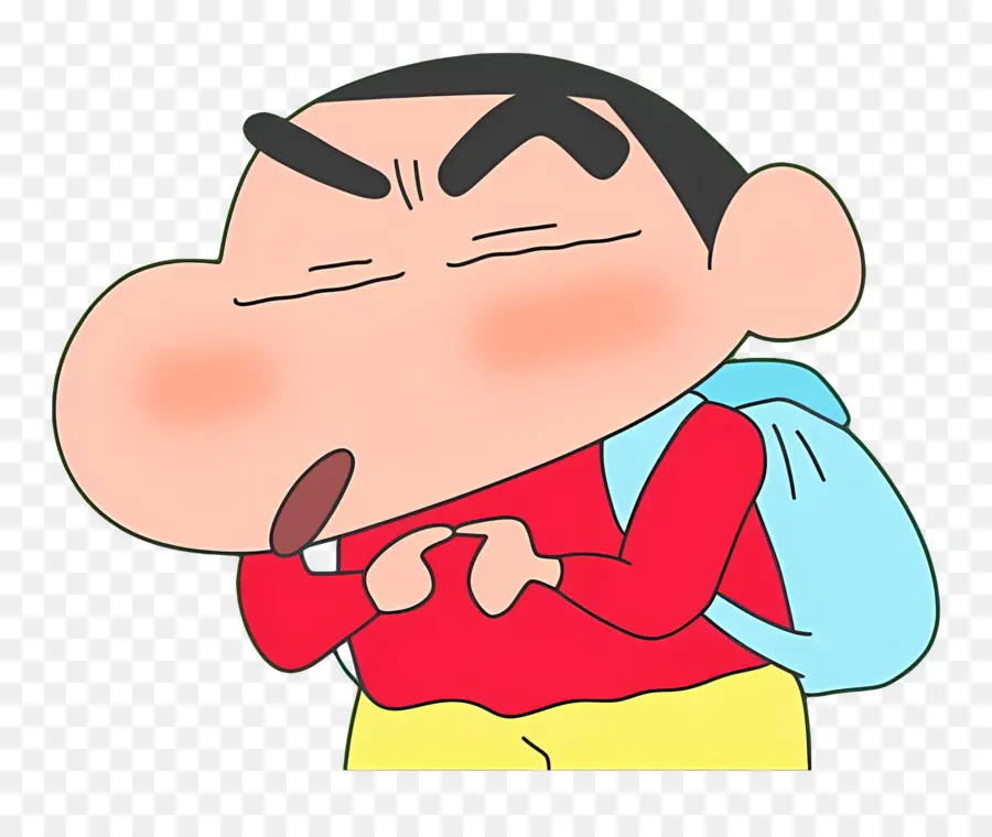 Shinchan，Menino Com Mochila PNG