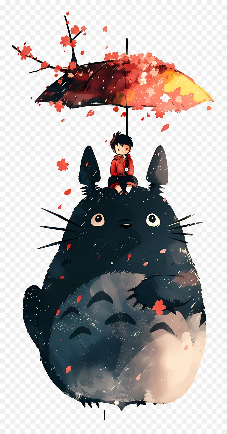 Totoro，Totoro Com Guarda Chuva PNG