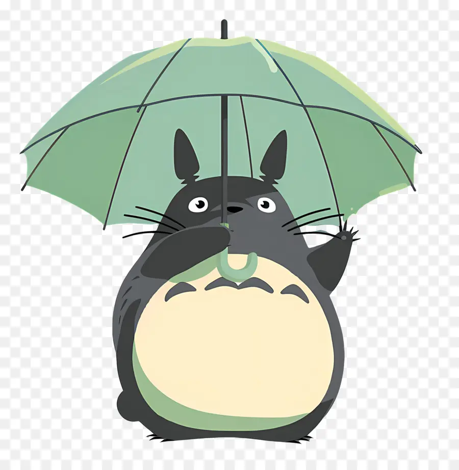 Totoro，Personagem Com Guarda Chuva PNG