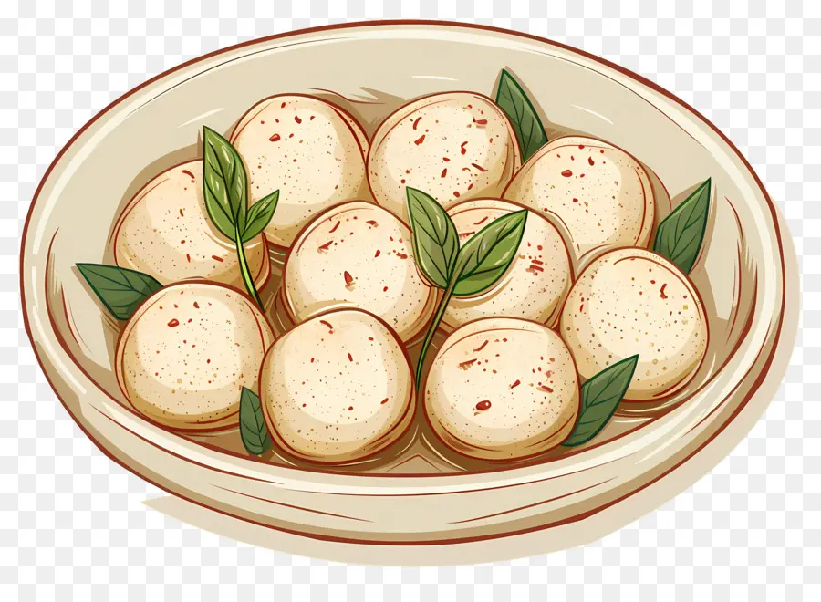 Rasgulla，Tigela De Bolinhos PNG