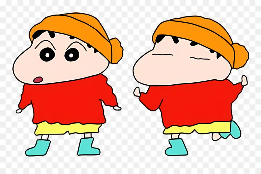 Shinchan，Personagem De Desenho Animado Em Roupas De Inverno PNG