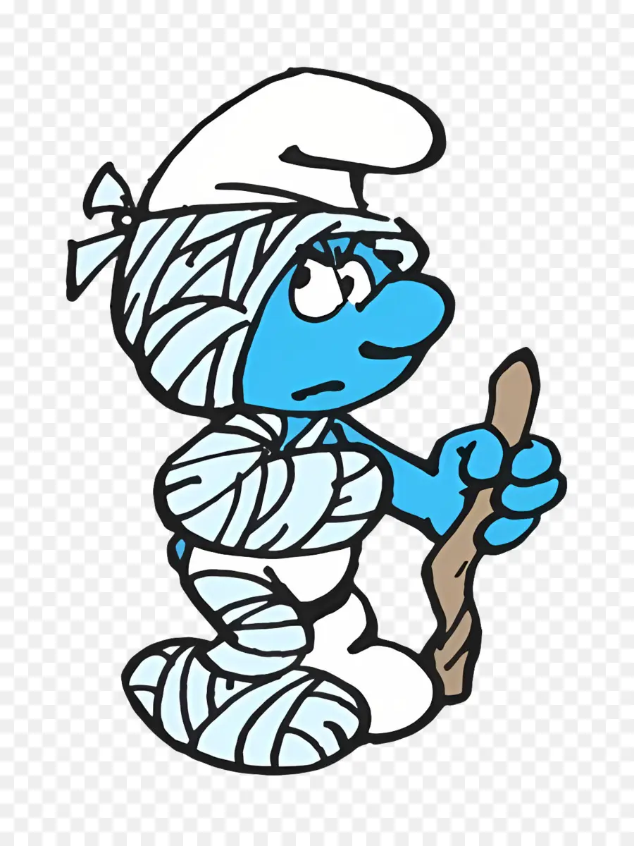 Smurf Deficiente，Personagem De Desenho Animado Múmia Azul PNG